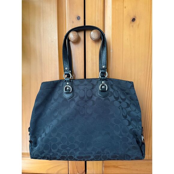 Coach Ashley Signature Sateen Carryall Tote Black F15510 – Authentic” - Picture 4 of 16